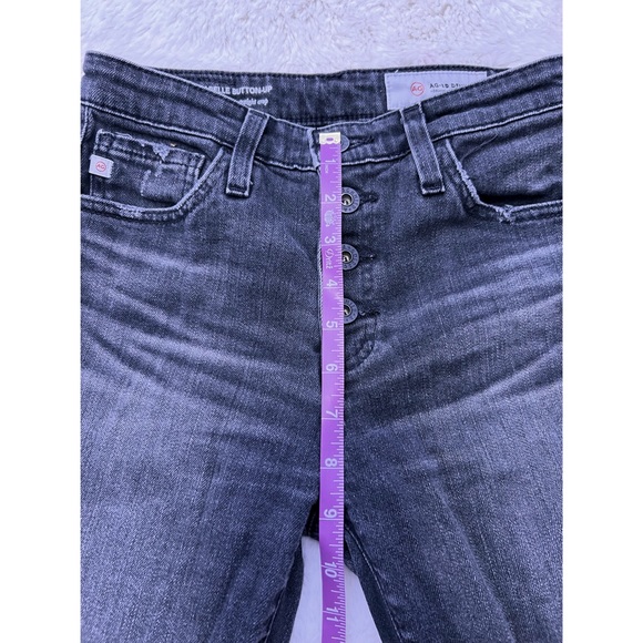 EUC At Adriano Goldschmied Isabella Button Up Straight Crop Distressed Hem 24 - Picture 2 of 11